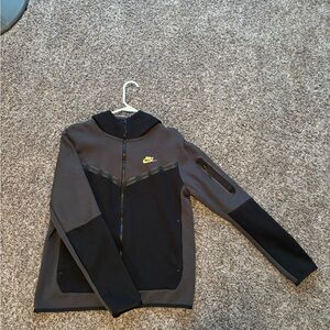 Nike Black and Gray Jacket with Yellow Logo
